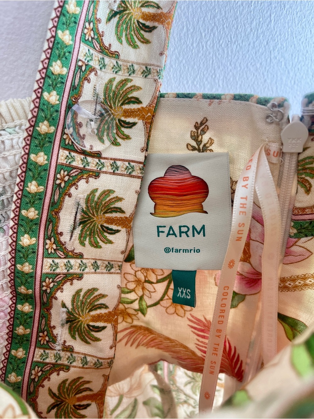 Farm Rio Palm Dream Strappy Jumpsuit XXS - Picture 2 of 7